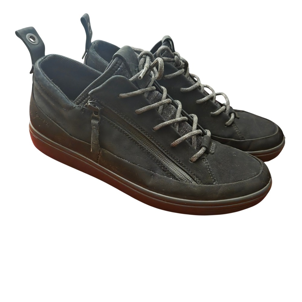 ECCO Soft 7 Tred GORE-TEX Mens Black Leather Waterproof Zip Sneakers 41